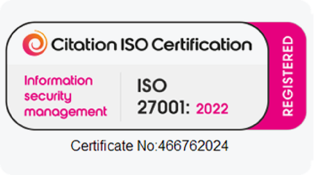 Citation ISO Certification: ISO 27001 registered
