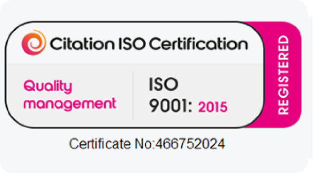 Citation ISO Certification: ISO 9001 registered