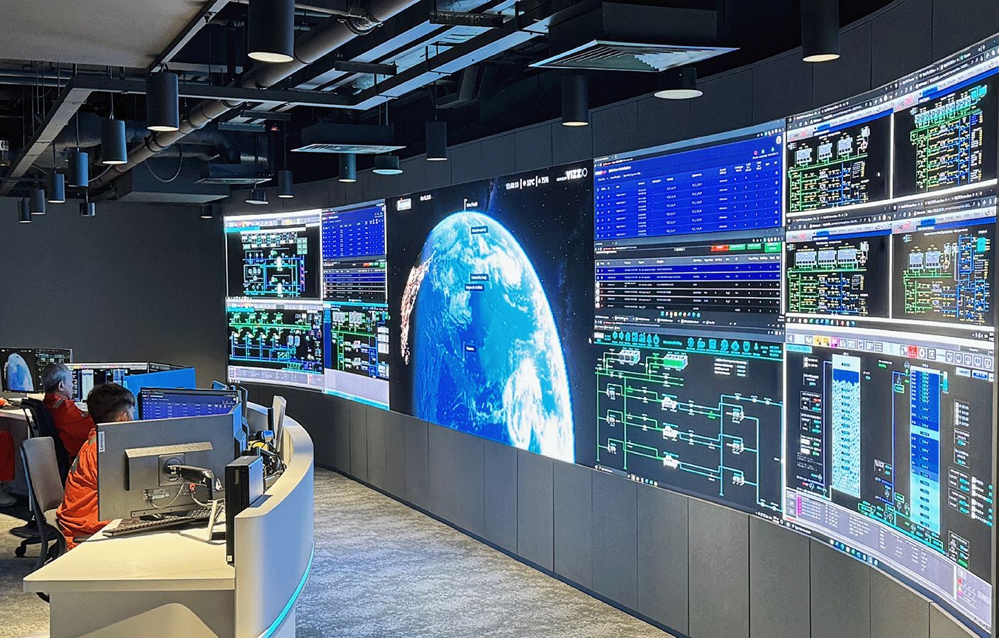 RiskTech command centre with live operational video wall